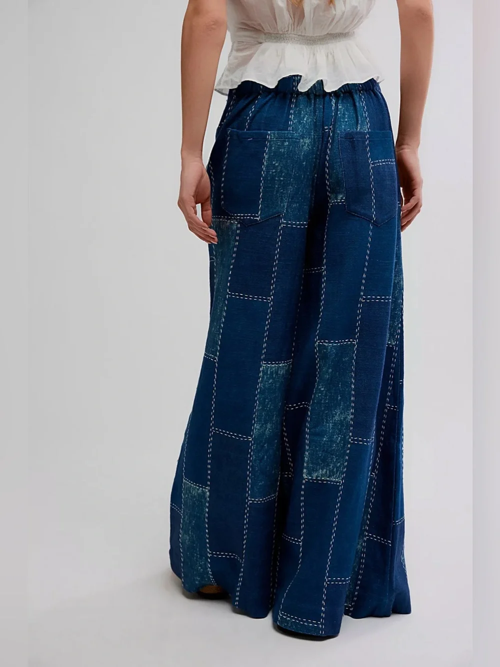 NWT Free People Patches Wide-Leg Flare Jeans Pants